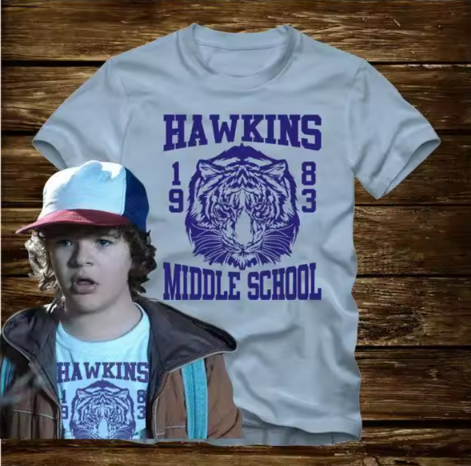 T-shirt Hawkins Middle School – Stranger Things Fan-art | Rétro 1983