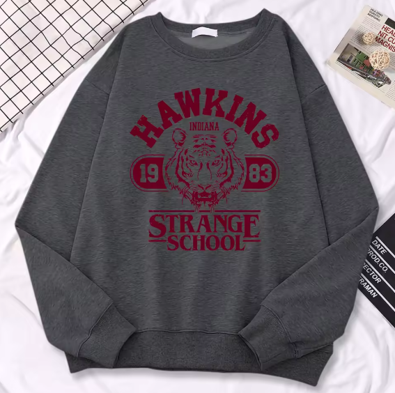 Sweatshirt Hawkins Stranger Things – Sweat Rétro 1983 Fan-Art