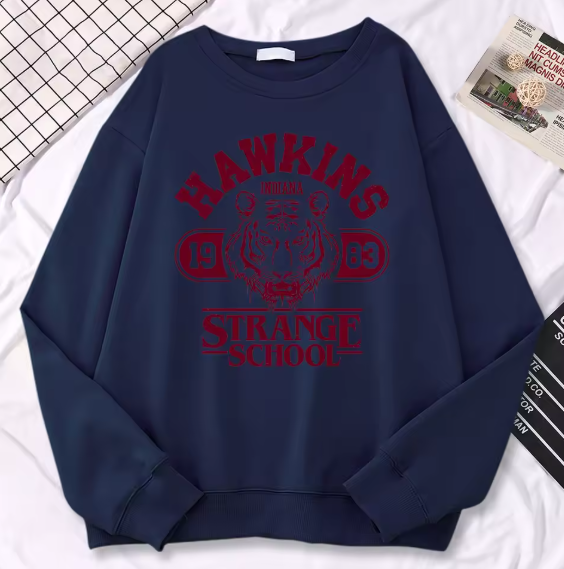 Sweatshirt Hawkins Stranger Things – Sweat Rétro 1983 Fan-Art