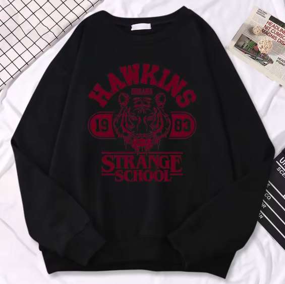 Sweatshirt Hawkins Stranger Things – Sweat Rétro 1983 Fan-Art